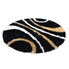 Rugsotic Carpets Hand Tufted Shag Polyester Round Area Rug Geometric