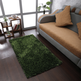 Rugsotic Carpets Hand Tufted Shag Polyester Area Rug Solid (Color: green, size: 3'x5')