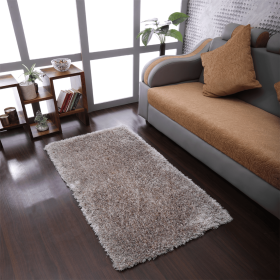 Rugsotic Carpets Hand Tufted Shag Polyester Area Rug Solid (Color: Silver, size: 3'x5')