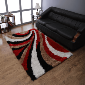Rugsotic Carpets Hand Tufted Shag Polyester Area Rug Contemporary (Color: Multicolor1, size: 4'x6')
