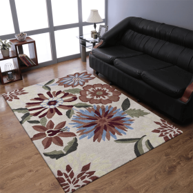 Rugsotic Carpets Hand Tufted Shag Polyester Area Rug Contemporary (Color: Black, size: 5'x8')