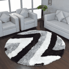 Rugsotic Carpets Hand Tufted Shag Polyester Round Area Rug Contemporary (Color: Multicolor3, size: 6'x6')