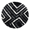 Rugsotic Carpets Hand Tufted Shag Polyester Round Area Rug Geometric