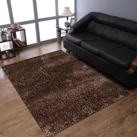 Rugsotic Carpets Hand Tufted Shag Polyester Area Rug Solid (Color: Beige Brown, size: 8'x10')