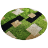 Rugsotic Carpets Hand Tufted Shag Polyester Round Area Rug Geometric