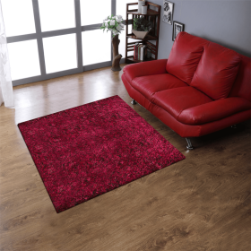 Rugsotic Carpets Hand Tufted Shag Polyester Square Area Rug Solid (Color: Violet Black, size: 8'x8')