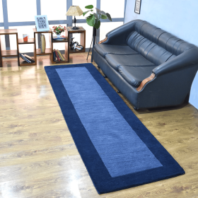 Rugsotic Carpets Hand Tufted Wool Runner Area Rug Contemporary (Color: Blue, size: 2'6''x10')