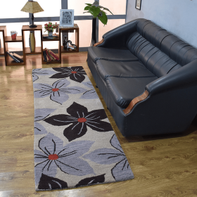 Rugsotic Carpets Hand Tufted Wool Runner Area Rug Floral (Color: Cream2, size: 2'6"x8')