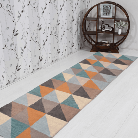 Rugsotic Carpets Hand Tufted Wool Runner Area Rug Geometric (Color: Multicolor, size: 2'6"x8')