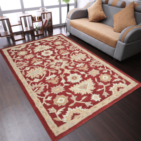 Rugsotic Carpets Hand Tufted Wool Area Rug Contemporary (Color: Red, size: 3'x5')