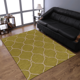 Rugsotic Carpets Hand Tufted Wool Area Rug Geometric (Color: Green Beige, size: 3'x5')