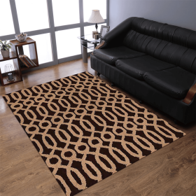 Rugsotic Carpets Hand Tufted Wool Area Rug Contemporary (Color: Brown Beige, size: 4'x6')