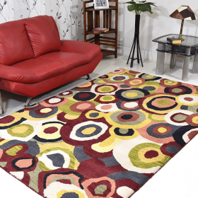 Rugsotic Carpets Hand Tufted Wool Area Rug Contemporary (Color: Multicolor1, size: 4'x6')