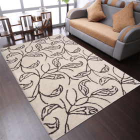 Rugsotic Carpets Hand Tufted Wool Area Rug Floral (Color: Beige Brown, size: 4'x6')