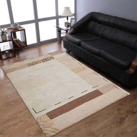 Rugsotic Carpets Hand Tufted Wool Area Rug Geometric (Color: Beige, size: 4'x6')