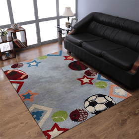 Rugsotic Carpets Hand Tufted Wool Area Rug Kids (Color: light blue, size: 4'x6')