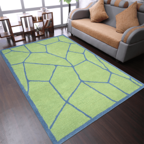 Rugsotic Carpets Hand Tufted Wool Area Rug Contemporary (Color: Green Blue, size: 5'x8')