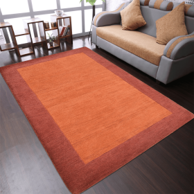 Rugsotic Carpets Hand Tufted Wool Area Rug Contemporary (Color: Orange Red, size: 5'x8')
