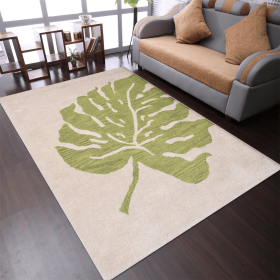 Rugsotic Carpets Hand Tufted Wool Area Rug Floral (Color: Beige Green, size: 5'x8')