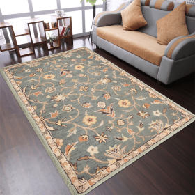 Rugsotic Carpets Hand Tufted Wool Area Rug Floral (Color: Green3, size: 5'x8')