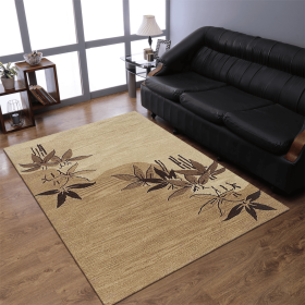 Rugsotic Carpets Hand Tufted Wool Area Rug Floral (Color: Light Brown1, size: 5'x8')