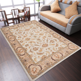 Rugsotic Carpets Hand Tufted Wool Area Rug Oriental (Color: Beige Ivory, size: 5'x8')