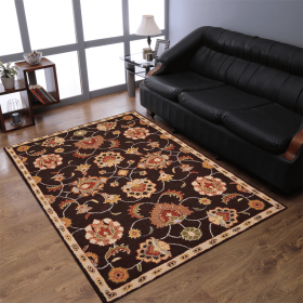 Rugsotic Carpets Hand Tufted Wool Area Rug Oriental (Color: Brown, size: 5'x8')