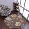 Rugsotic Carpets Hand Tufted Wool Round Area Rug Floral