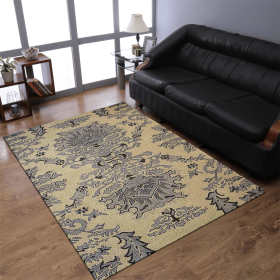 Rugsotic Carpets Hand Tufted Wool Area Rug Oriental (Color: Beige Blue, size: 6'x9')