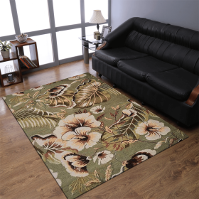 Rugsotic Carpets Hand Tufted Wool Area Rug Floral (Color: Green2, size: 8'x10')