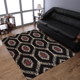 Rugsotic Carpets Hand Tufted Wool Area Rug Geometric (Color: Brown Beige1, size: 8'x10')
