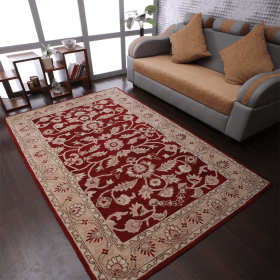Rugsotic Carpets Hand Tufted Wool Area Rug Oriental (Color: Red Gold, size: 8'x10')