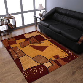 Rugsotic Carpets Hand Tufted Wool Area Rug Abstract (Color: Multicolor, size: 8'x11')