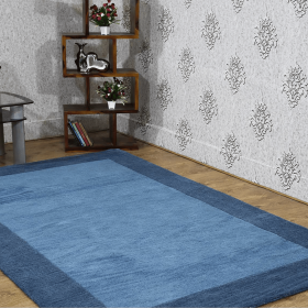Rugsotic Carpets Hand Tufted Wool Area Rug Contemporary (Color: Blue, size: 8'x11')