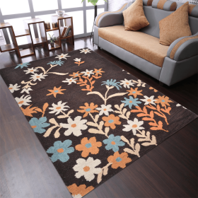 Rugsotic Carpets Hand Tufted Wool Area Rug Floral (Color: Brown3, size: 8'x11')