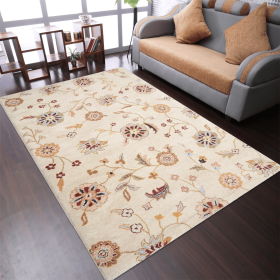 Rugsotic Carpets Hand Tufted Wool Area Rug Floral (Color: Cream1, size: 8'x11')