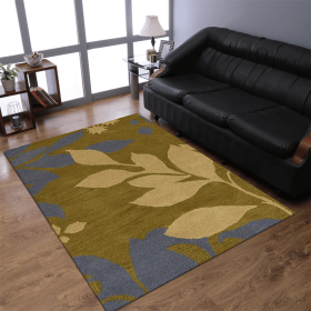 Rugsotic Carpets Hand Tufted Wool Area Rug Floral (Color: Green1, size: 8'x11')