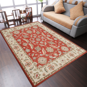 Rugsotic Carpets Hand Tufted Wool Area Rug Oriental (Color: Red Beige, size: 8'x11')