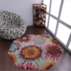 Rugsotic Carpets Hand Tufted Wool Octagon Area Rug Floral