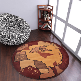 Rugsotic Carpets Hand Tufted Wool Round Area Rug Abstract (Color: Multicolor, size: 8'x8')