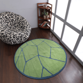 Rugsotic Carpets Hand Tufted Wool Round Area Rug Contemporary (Color: Green Blue, size: 8'x8')