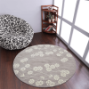 Rugsotic Carpets Hand Tufted Wool Round Area Rug Floral