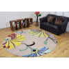Rugsotic Carpets Hand Tufted Wool Round Area Rug Floral