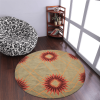Rugsotic Carpets Hand Tufted Wool Round Area Rug Floral