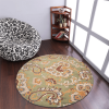 Rugsotic Carpets Hand Tufted Wool Round Area Rug Floral