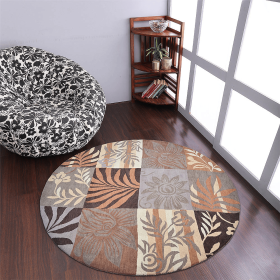 Rugsotic Carpets Hand Tufted Wool Round Area Rug Floral (Color: Multicolor, size: 8'x8')