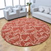 Rugsotic Carpets Hand Tufted Wool Round Area Rug Floral