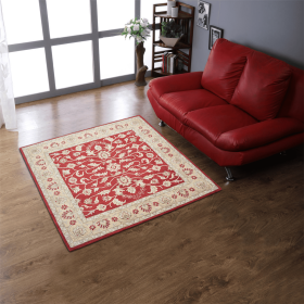 Rugsotic Carpets Hand Tufted Wool Square Area Rug Oriental (Color: Red Gold, size: 8'x8')