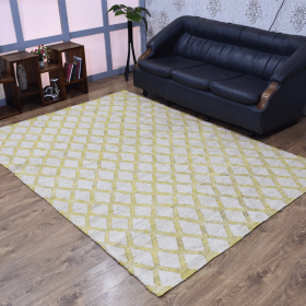 Rugsotic Carpets Hand Woven Kilim Jute Eco-friendly Area Rug Geometric (Color: Beige Gold, size: 5'x8')