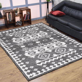 Rugsotic Carpets Hand Woven Kilim Jute Eco-friendly Area Rug Oriental (Color: White Beige1, size: 8'x10')
